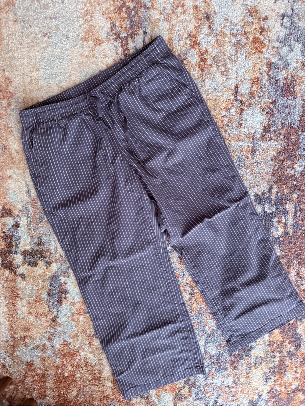 L.L. Bean Navy Pinstripe Pull-On Pants